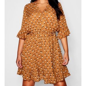 Plus size ruffle hem skater dress BooHoo